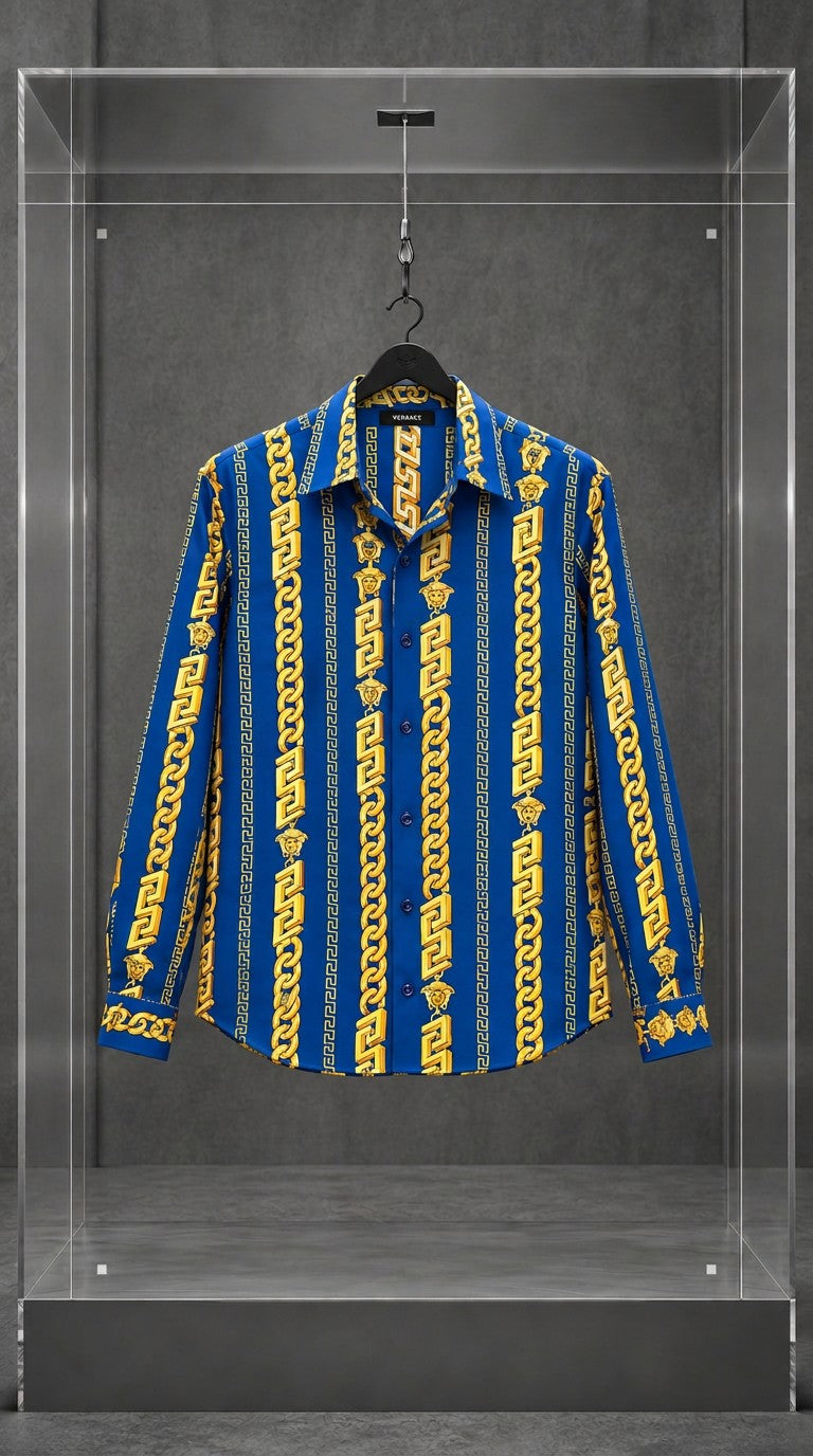 Silk Medusa Chain Long Sleeve Shirt — foto 1
