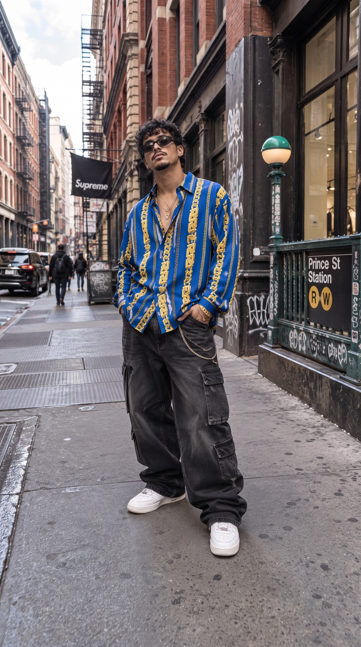Silk Medusa Chain Long Sleeve Shirt — foto 2