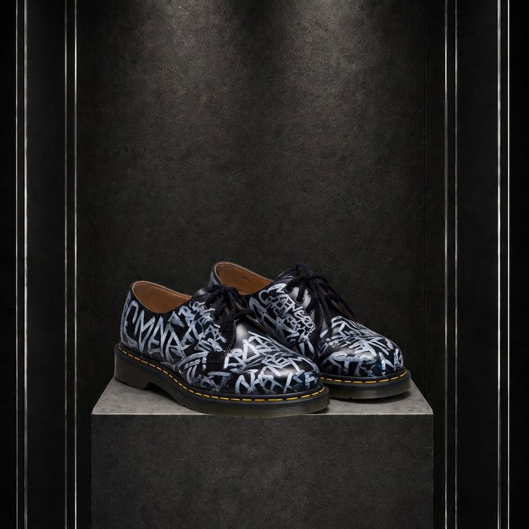 COMME des GARÇONS HOMME DEUX x Dr. Martens 1461 Made in England 'My Energy Comes From Freedom' Graffiti Derby — foto 1