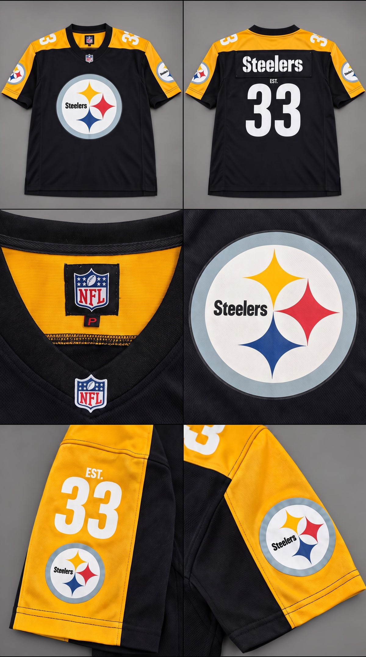 Pittsburgh Steelers EST. 33 Fan Jersey — foto 5