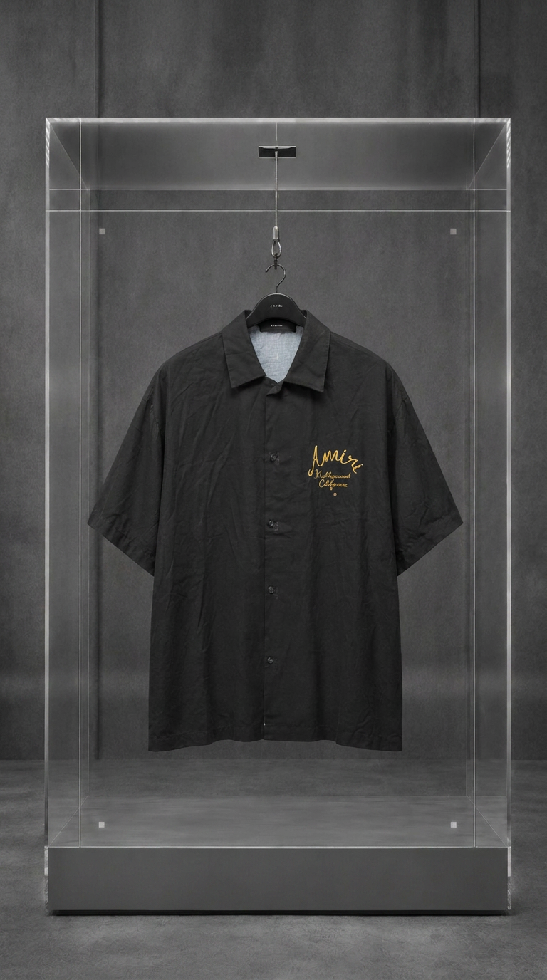 Camisa AMIRI Hollywood Camp Preta