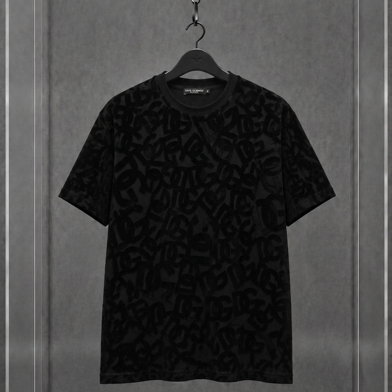 Camiseta Dolce & Gabbana Monograma DG Flocado Preta
