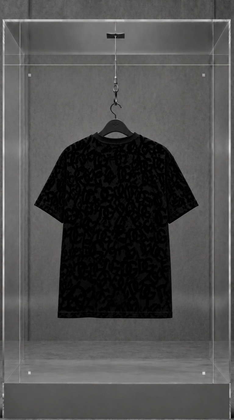 Camiseta Dolce & Gabbana Monograma DG Flocado Preta