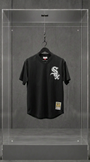 Jersey mesh Chicago White Sox preta da Cooperstown Collection com logo bordado, em vitrine de acrílico