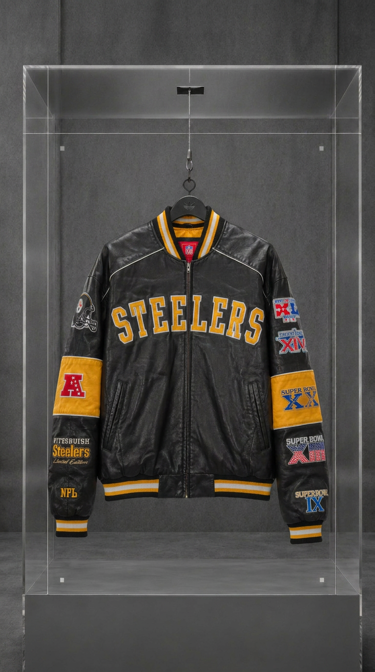 Pittsburgh Steelers Super Bowl Champions Genuine Leather Jacket