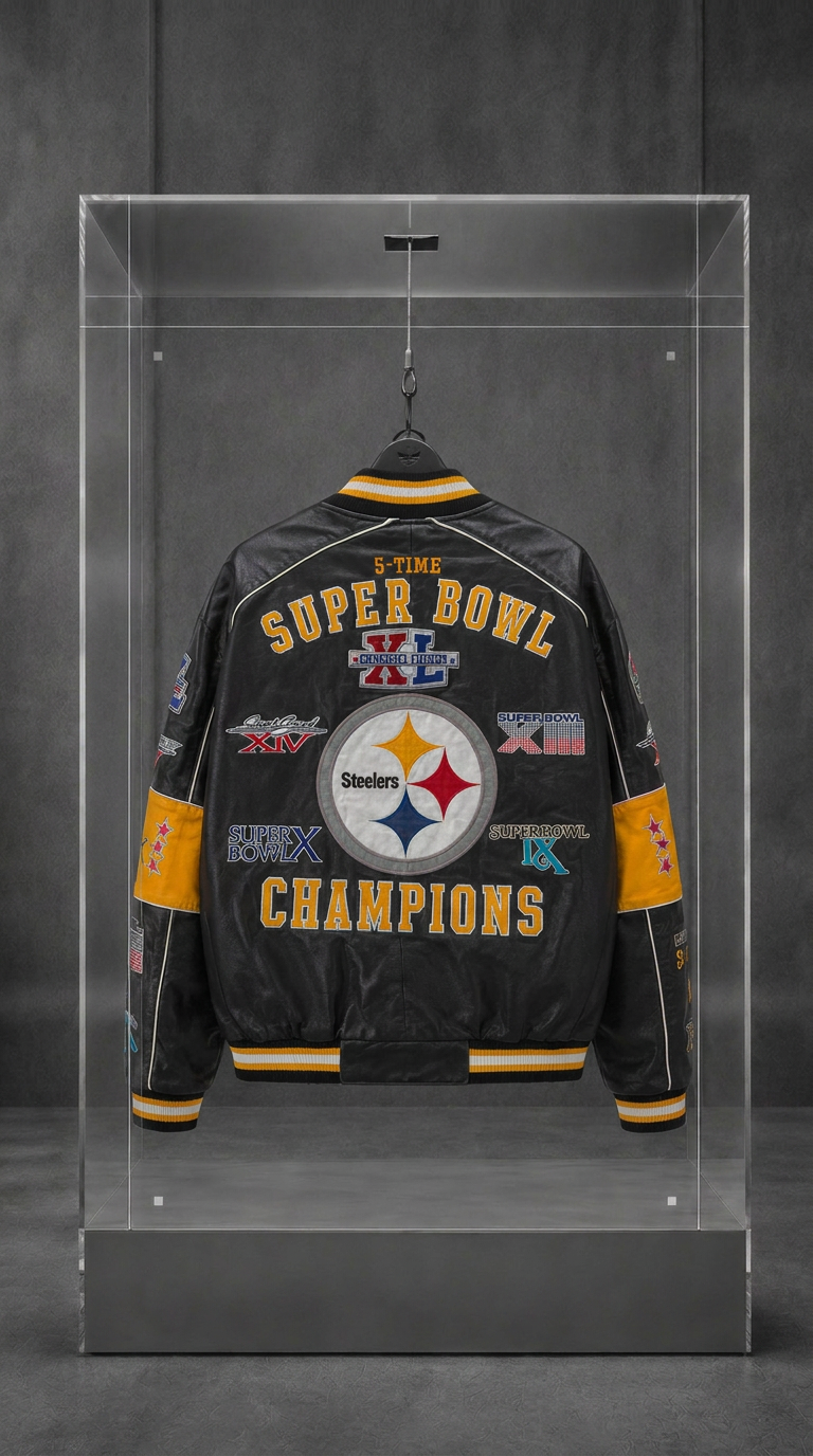 Pittsburgh Steelers Super Bowl Champions Genuine Leather Jacket