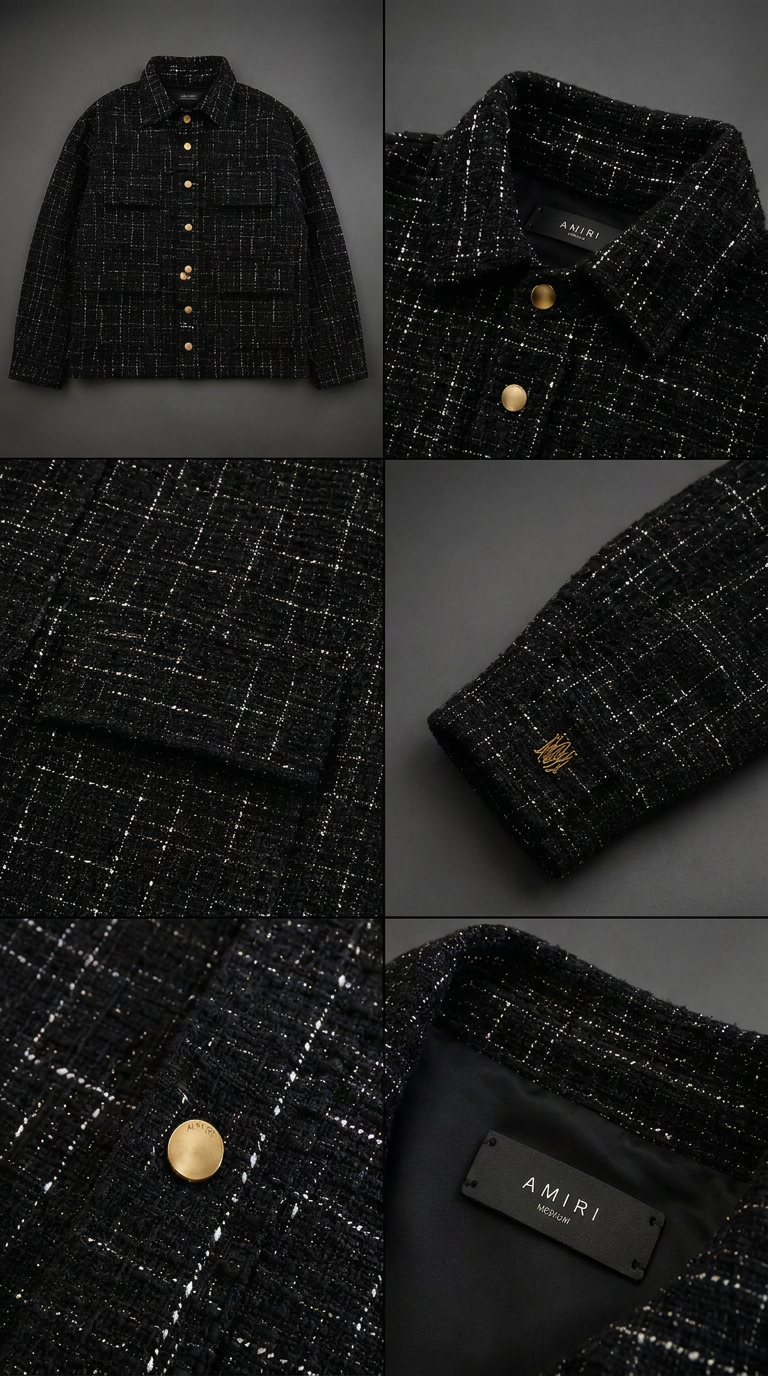 Camisa Overshirt AMIRI Fleck Tweed Padded