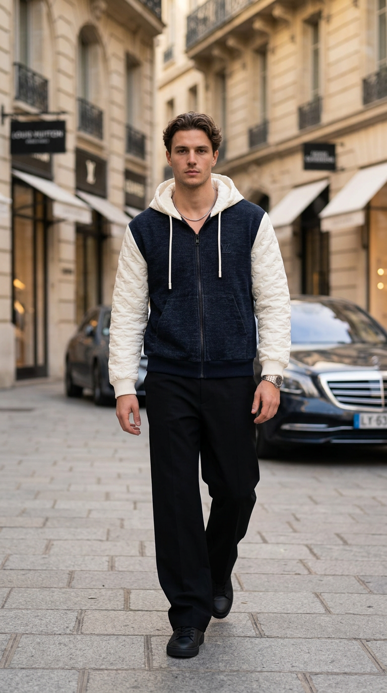 Blusão Louis Vuitton Hybrid Monogram com Capuz