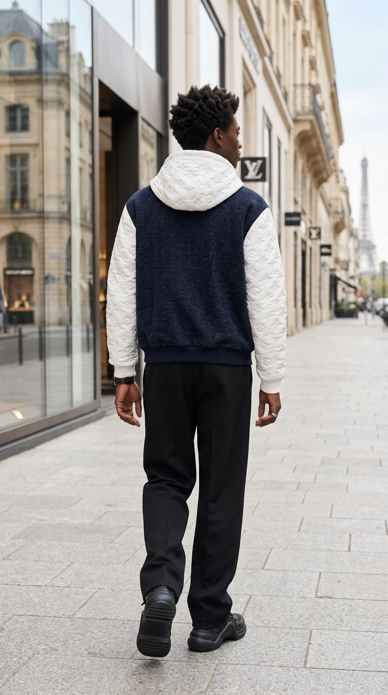 Blusão Louis Vuitton Hybrid Monogram com Capuz