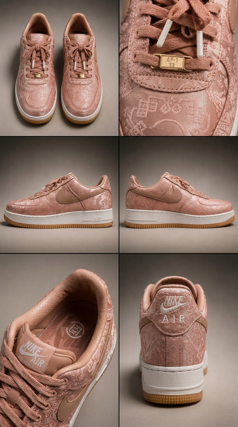 Nike Air Force 1 Low Premium × CLOT “Rose Gold Silk”