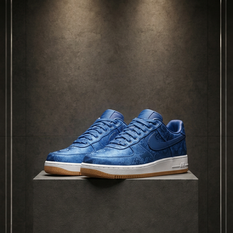 Nike Air Force 1 Low Premium × CLOT “Royale University Blue Silk”