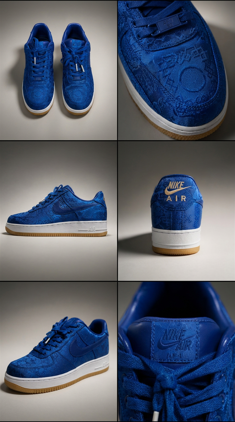 Nike Air Force 1 Low Premium × CLOT “Royale University Blue Silk”