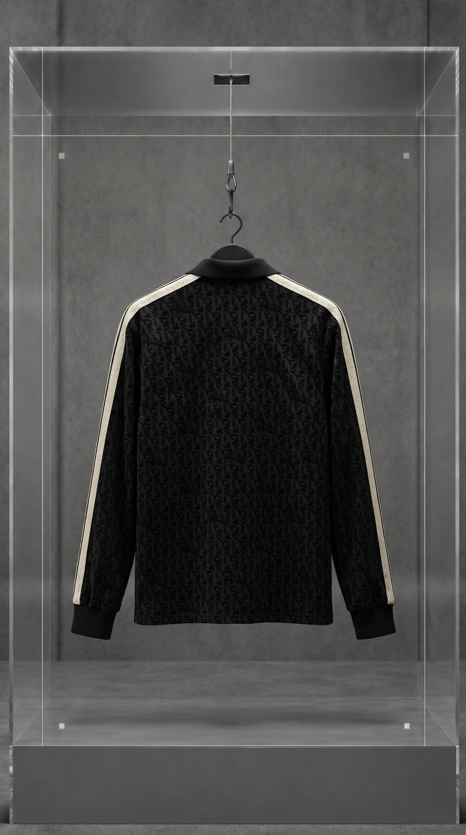 Camisa Palm Angels Monograma Jacquard Preta