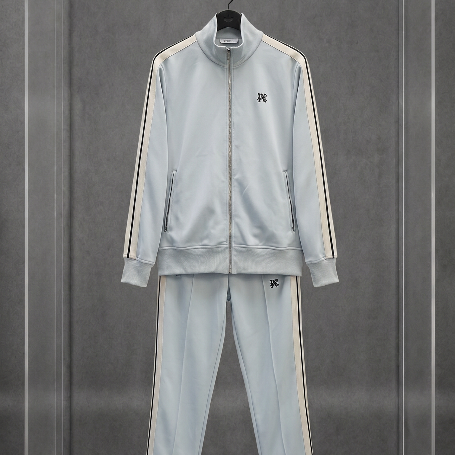 Conjunto Palm Angels Monogram Track Suit Cinza-Claro