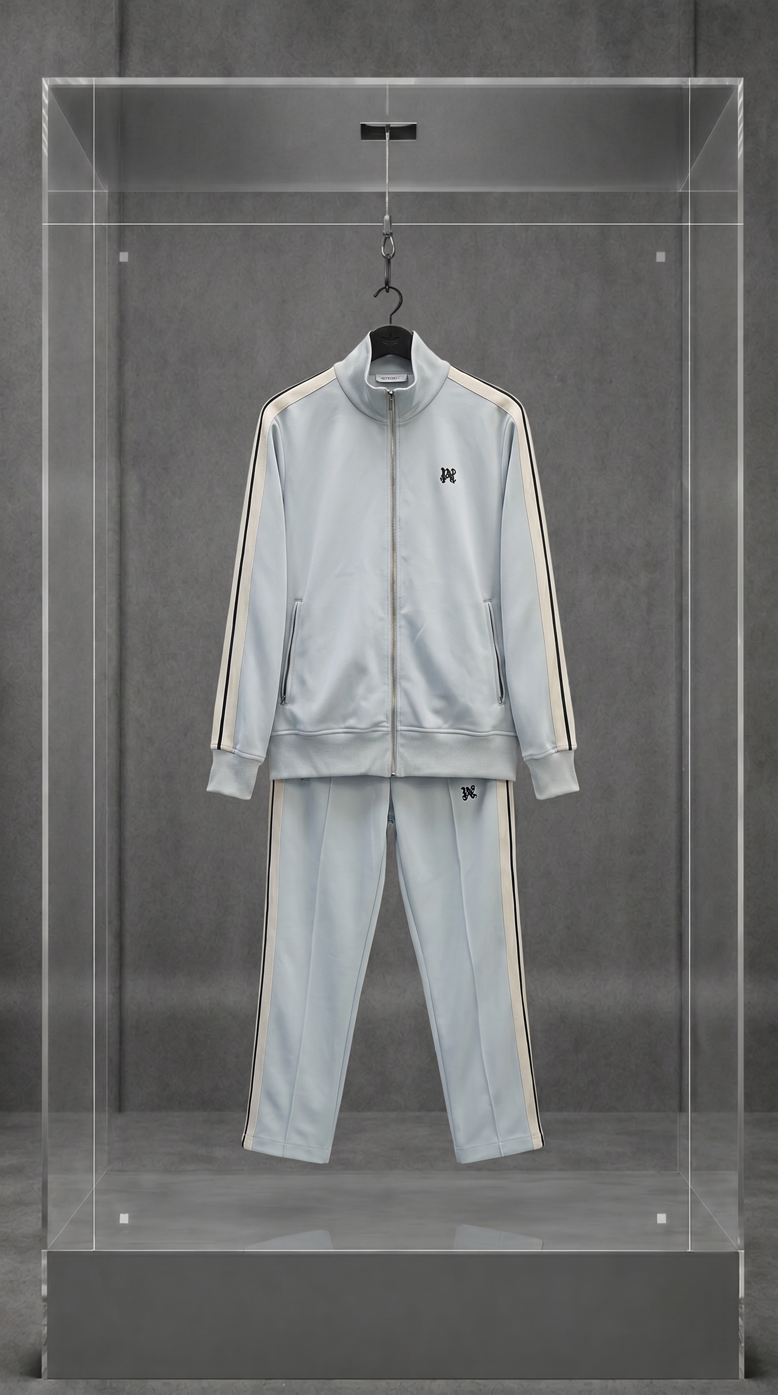 Conjunto Palm Angels Monogram Track Suit Cinza-Claro