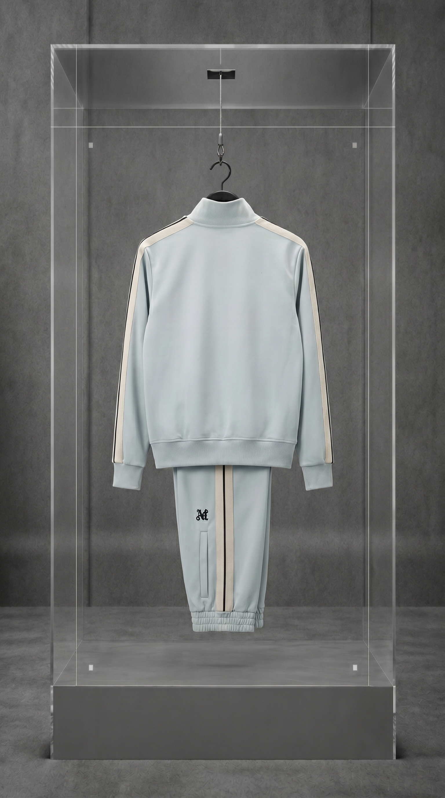 Conjunto Palm Angels Monogram Track Suit Cinza-Claro