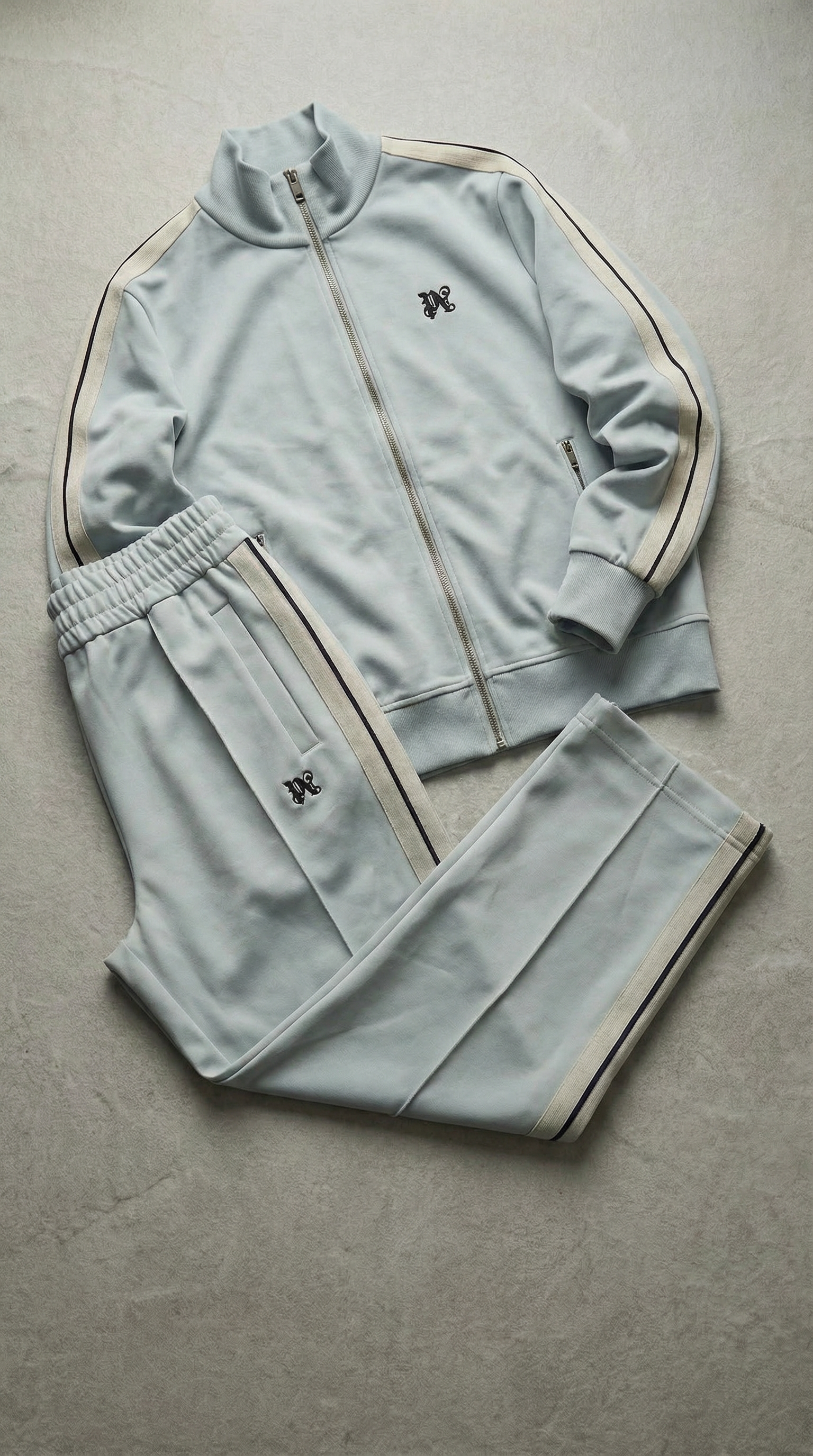 Conjunto Palm Angels Monogram Track Suit Cinza-Claro