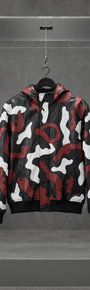 Jaqueta Supreme Camo Leather Hooded Red Camo
