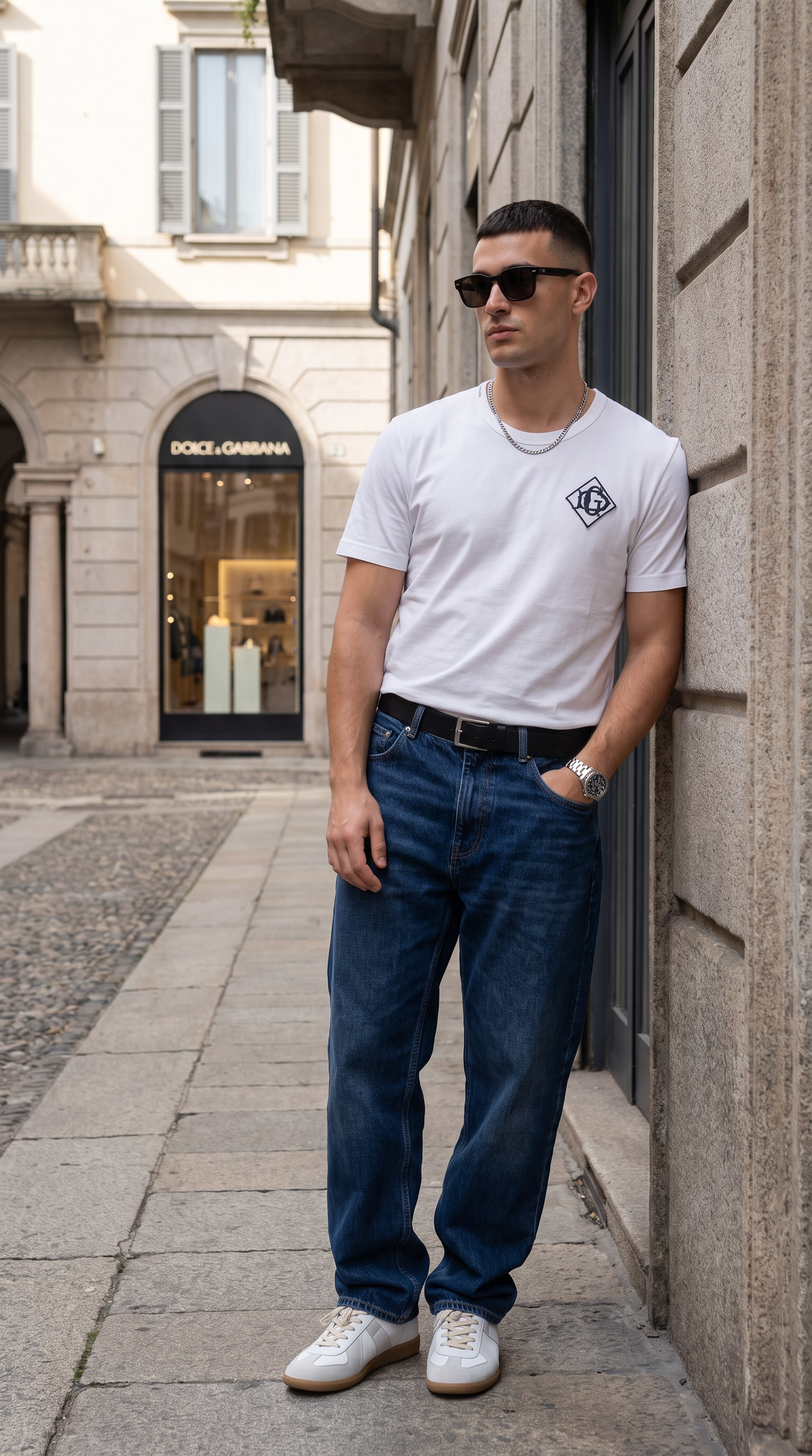 DOLCE & GABBANA Tee com patch DG