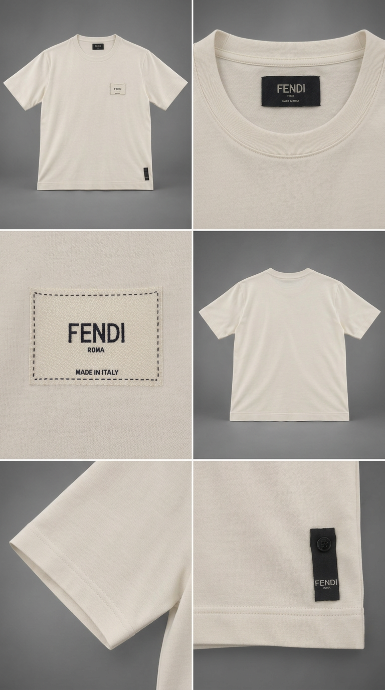 FENDI ROMA' Logo Patch Tee