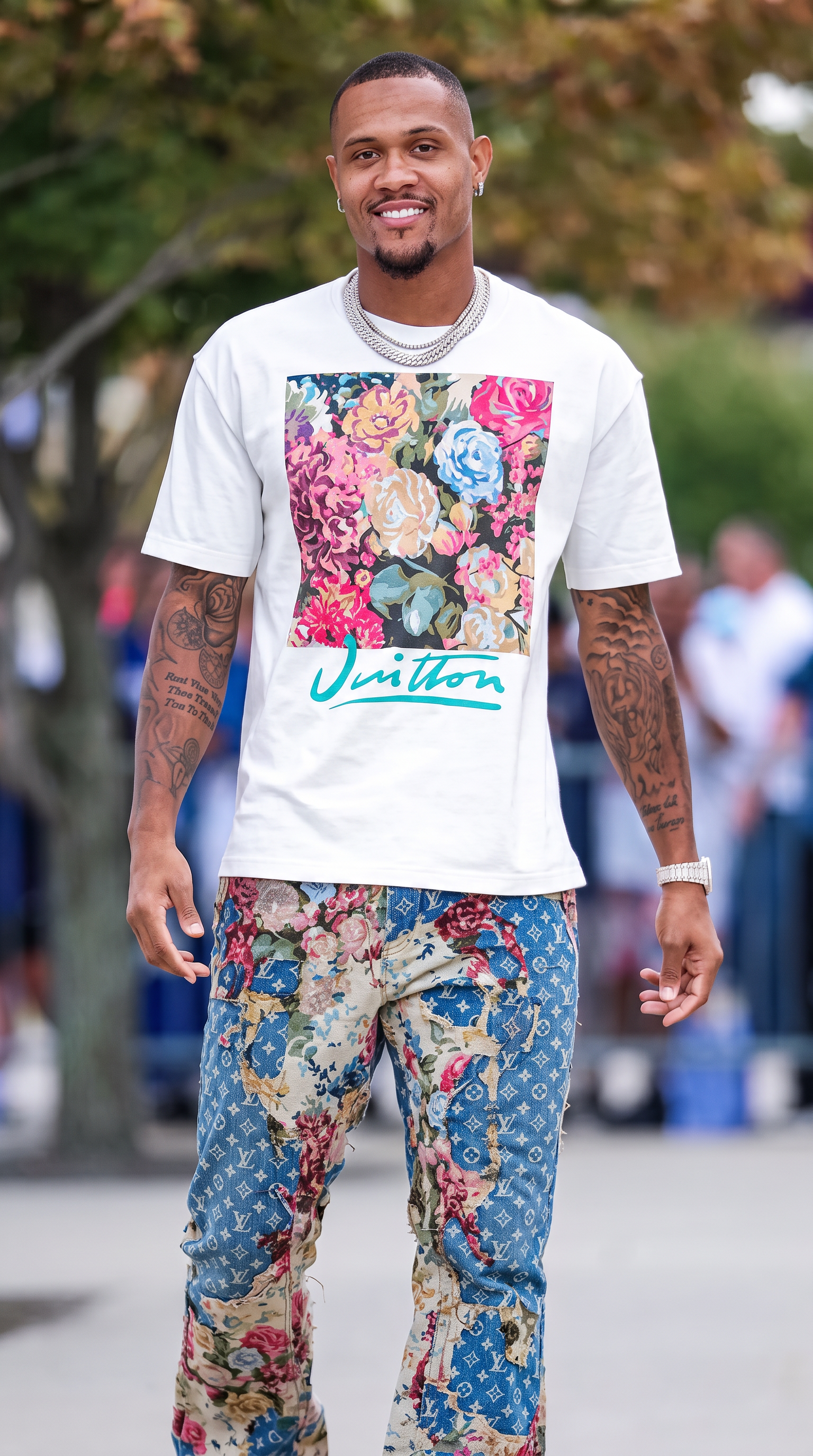Floral / 'Vuitton' Signature Tee