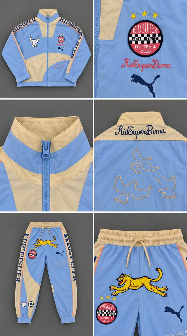 PUMA × KIDSUPER STUDIOS Conjunto Track (jaqueta + calça)