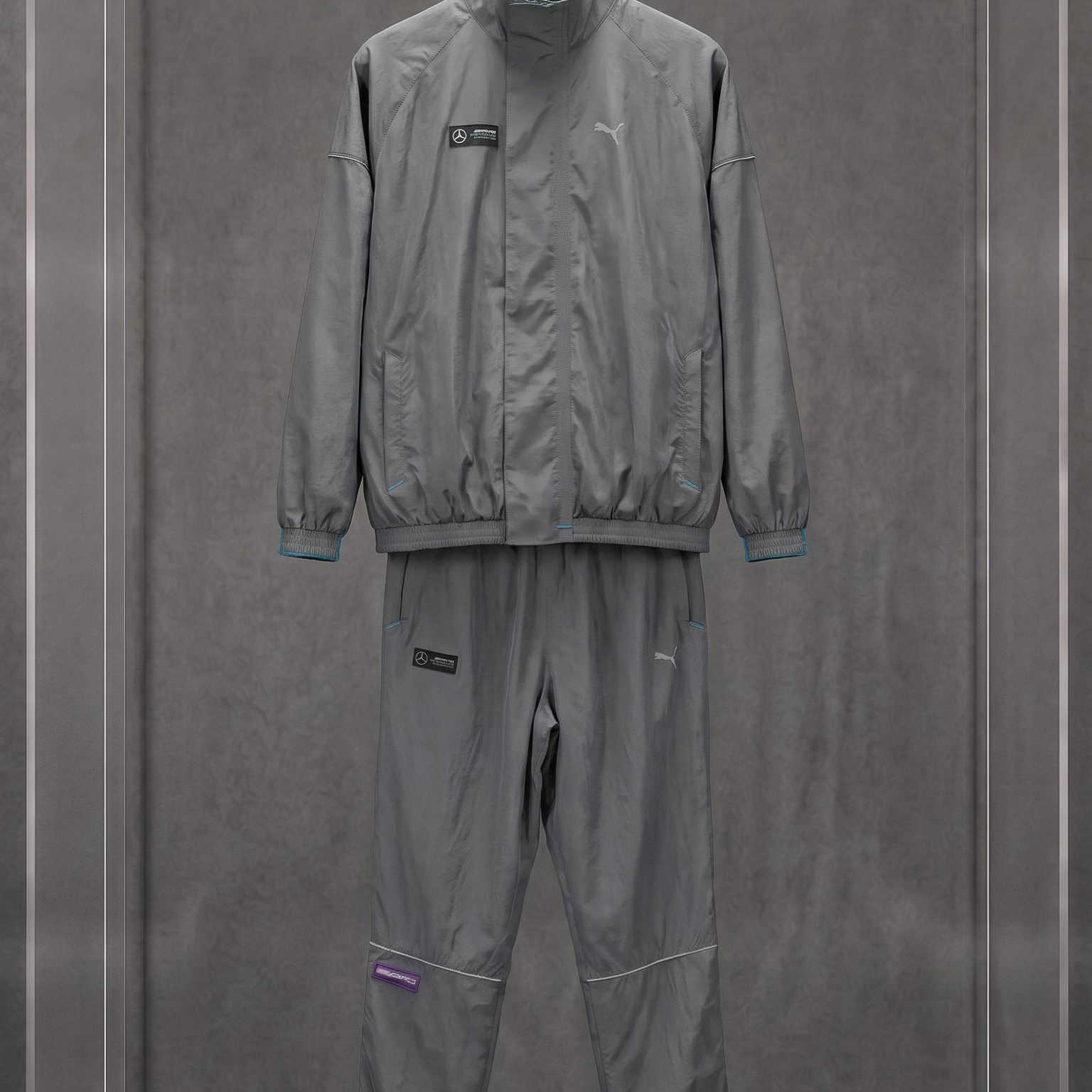 PUMA × MERCEDES-AMG PETRONAS Silver Arrows — conjunto (jaqueta + calça) · 2020