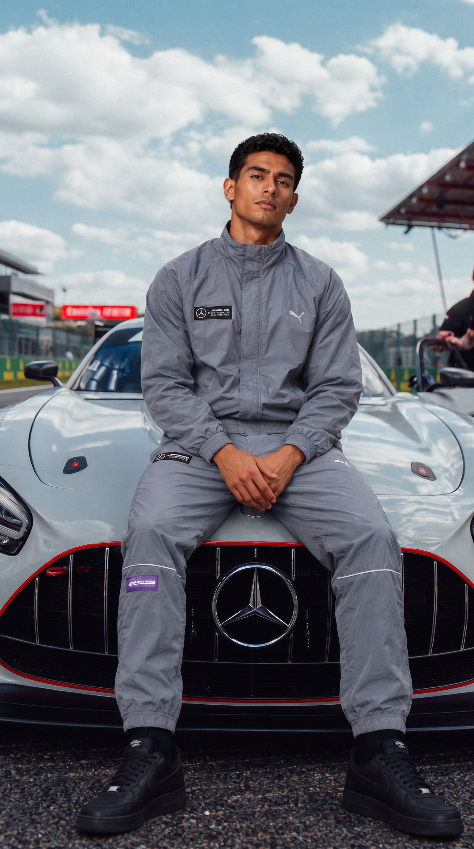 PUMA × MERCEDES-AMG PETRONAS Silver Arrows — conjunto (jaqueta + calça) · 2020