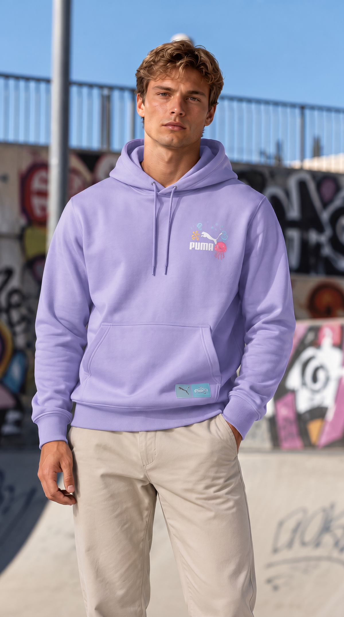 PUMA × SPONGEBOB SQUAREPANTS Graphic Hoodie (lilás) · 2023