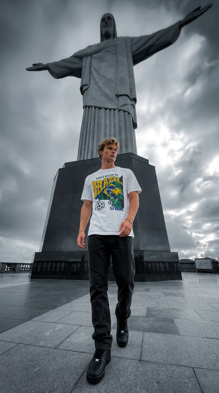 World Soccer '94 Brazil — tee (reprint Gildan)