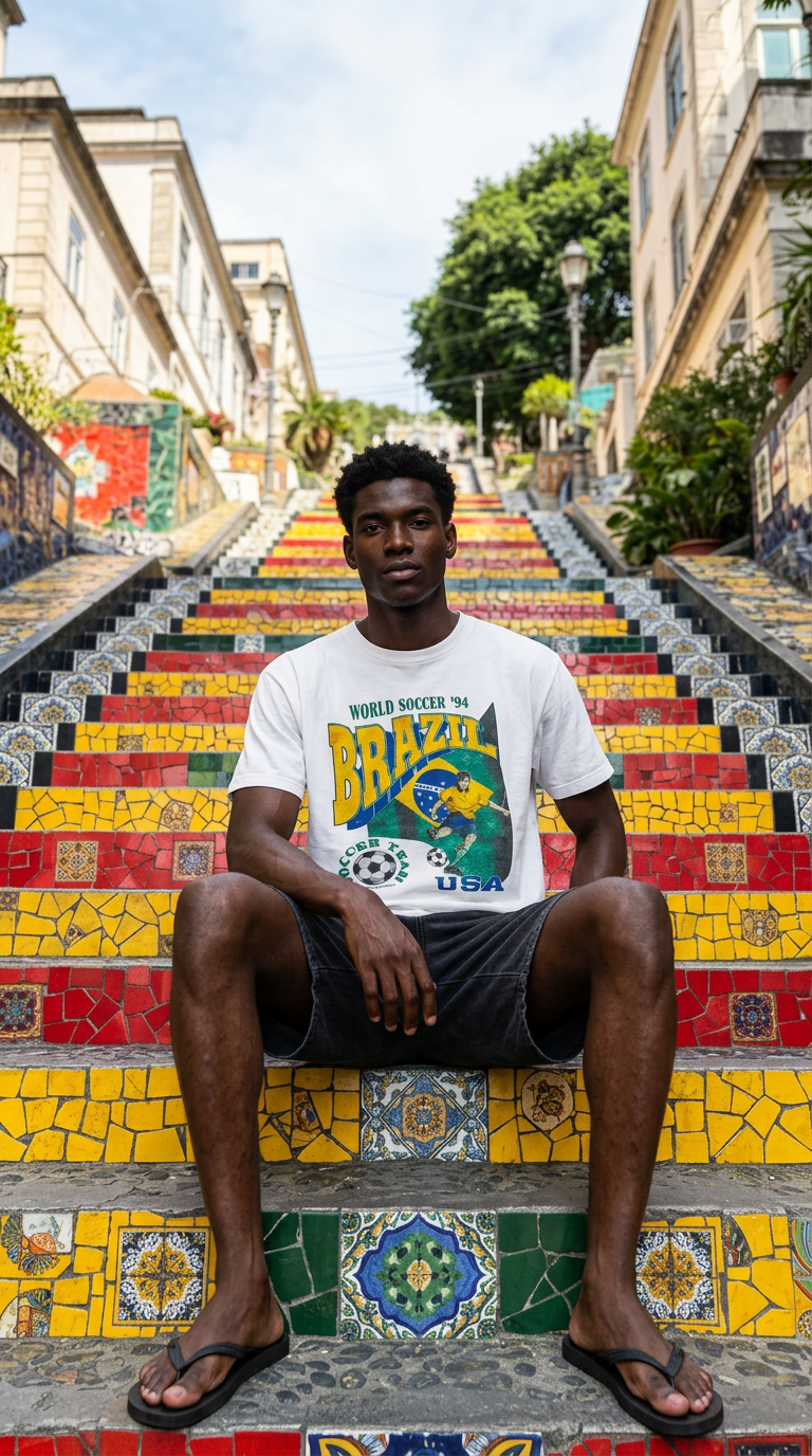 World Soccer '94 Brazil — tee (reprint Gildan)