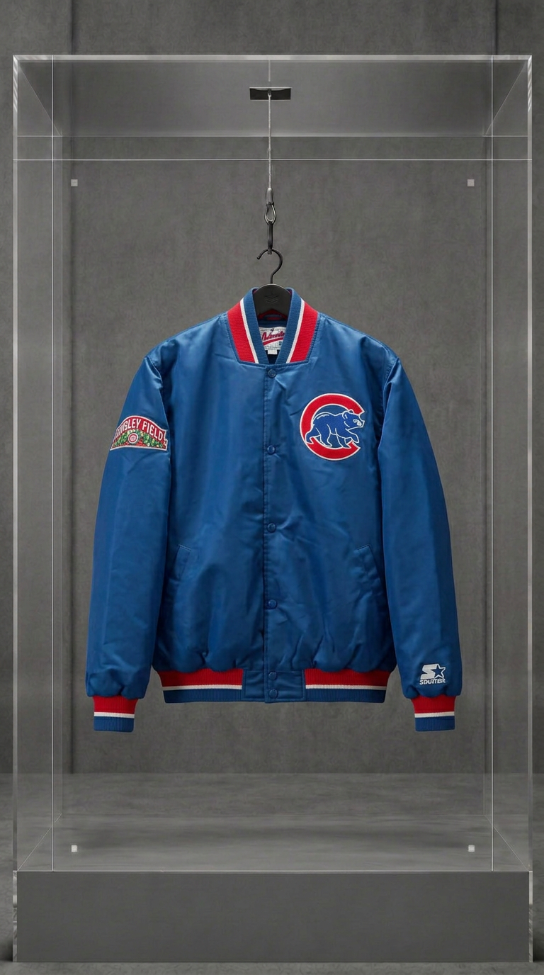STARTER CHICAGO CUBS AUTHENTIC DIAMOND COLLECTION SATIN JACKET