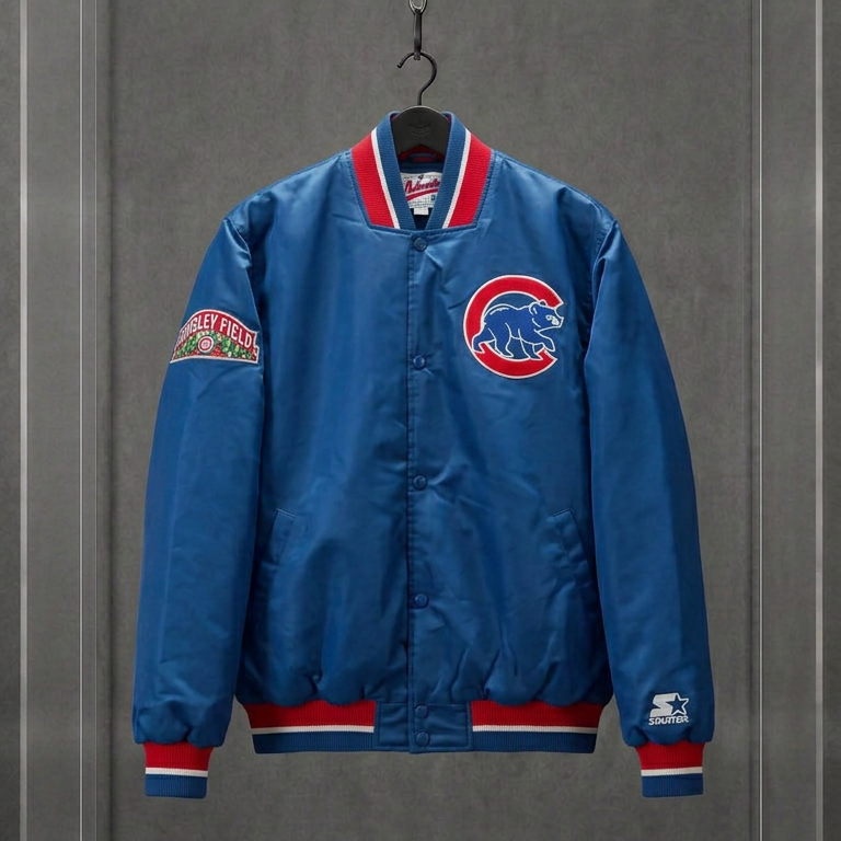 STARTER CHICAGO CUBS AUTHENTIC DIAMOND COLLECTION SATIN JACKET