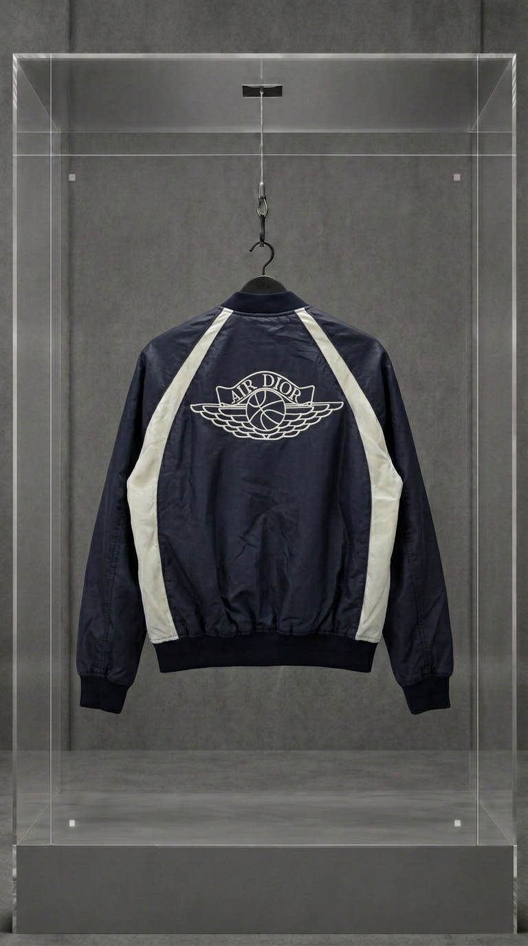DIOR × AIR JORDAN Air Dior Bomber — NAVY