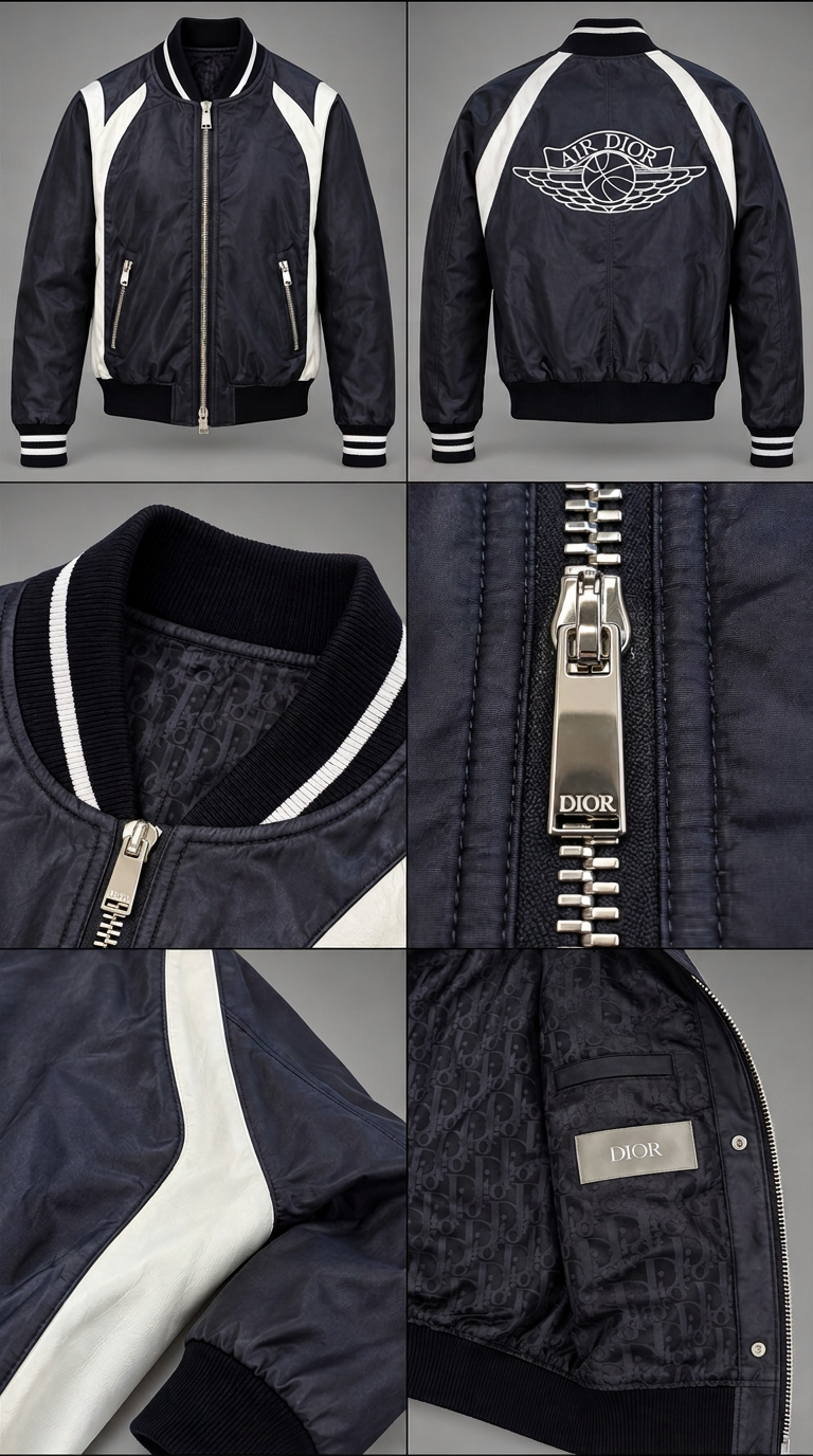 DIOR × AIR JORDAN Air Dior Bomber — NAVY