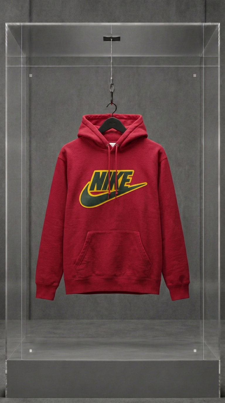 SUPREME × NIKE Leather Appliqué Hooded Sweatshirt