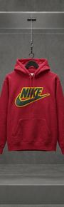 SUPREME × NIKE Leather Appliqué Hooded Sweatshirt