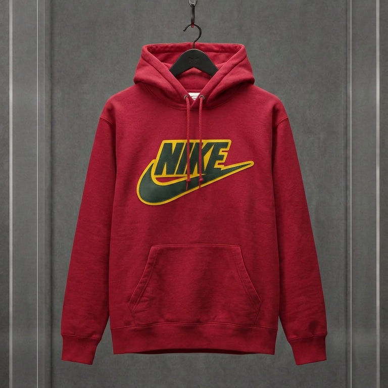 SUPREME × NIKE Leather Appliqué Hooded Sweatshirt